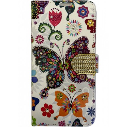 iPhone 14 Premio Wallet Diamond Butterfly